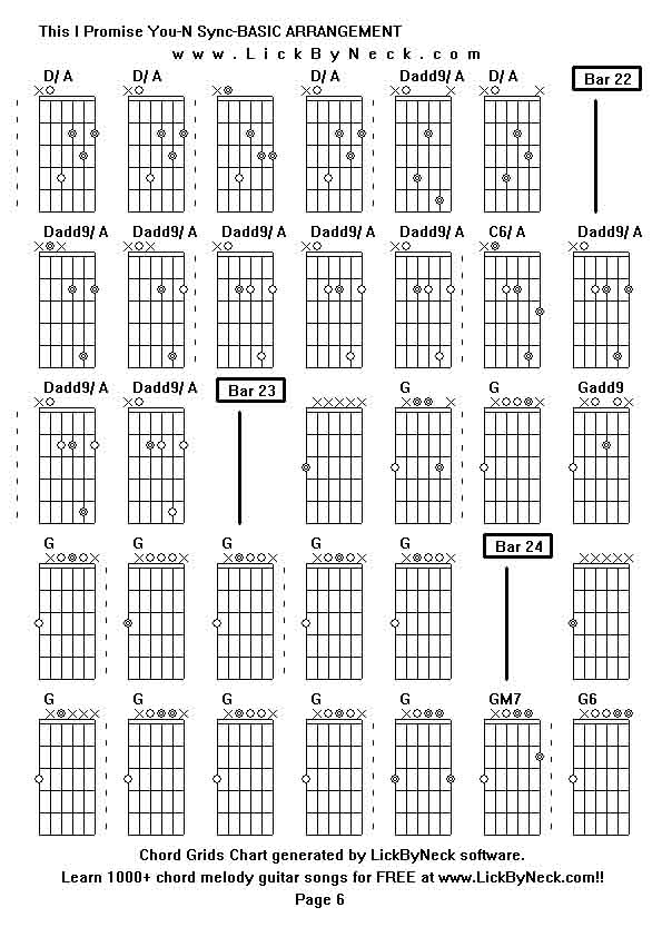 Chord Grids Chart of chord melody fingerstyle guitar song-This I Promise You-N Sync-BASIC ARRANGEMENT,generated by LickByNeck software.